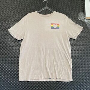 Lucky Brand Los Angeles Light Brown‎ PRIDE LGBT Heart Shirt Size Large